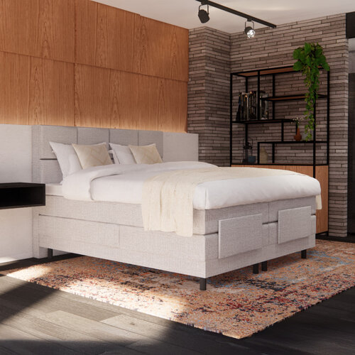 OP=OP Elektrische Boxspring 180 x 200 - Beige | Otto - 2x Stevig Pocketvering