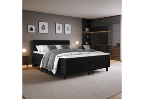 OP=OP Boxspring 180 x 210 - Skaileer Zwart | Palma - 2x Medium Pocketvering