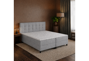 OP=OP Boxspring 160 x 200 - Grijs | Dubai - 1x Groot Medium Pocketvering