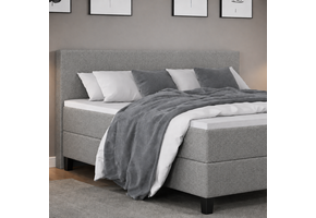OP=OP Boxspring 160 x 200 - Grijs | Chicago + Voetbord + Pocketvering