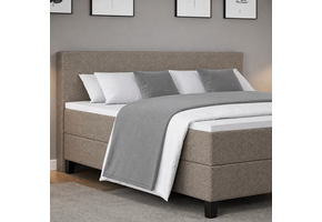 ACTIEDEAL Boxspring 140 x 200 - Donker Beige | Chicago + Groot Medium Pocketvering