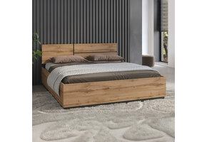 OP=OP Houten Bed met Opbergruimte 160 x 200 - Wotan Eiken | Crotone