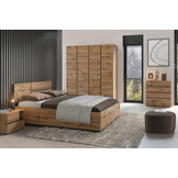 OP=OP Houten Bed met Opbergruimte 160 x 200 - Wotan Eiken | Crotone