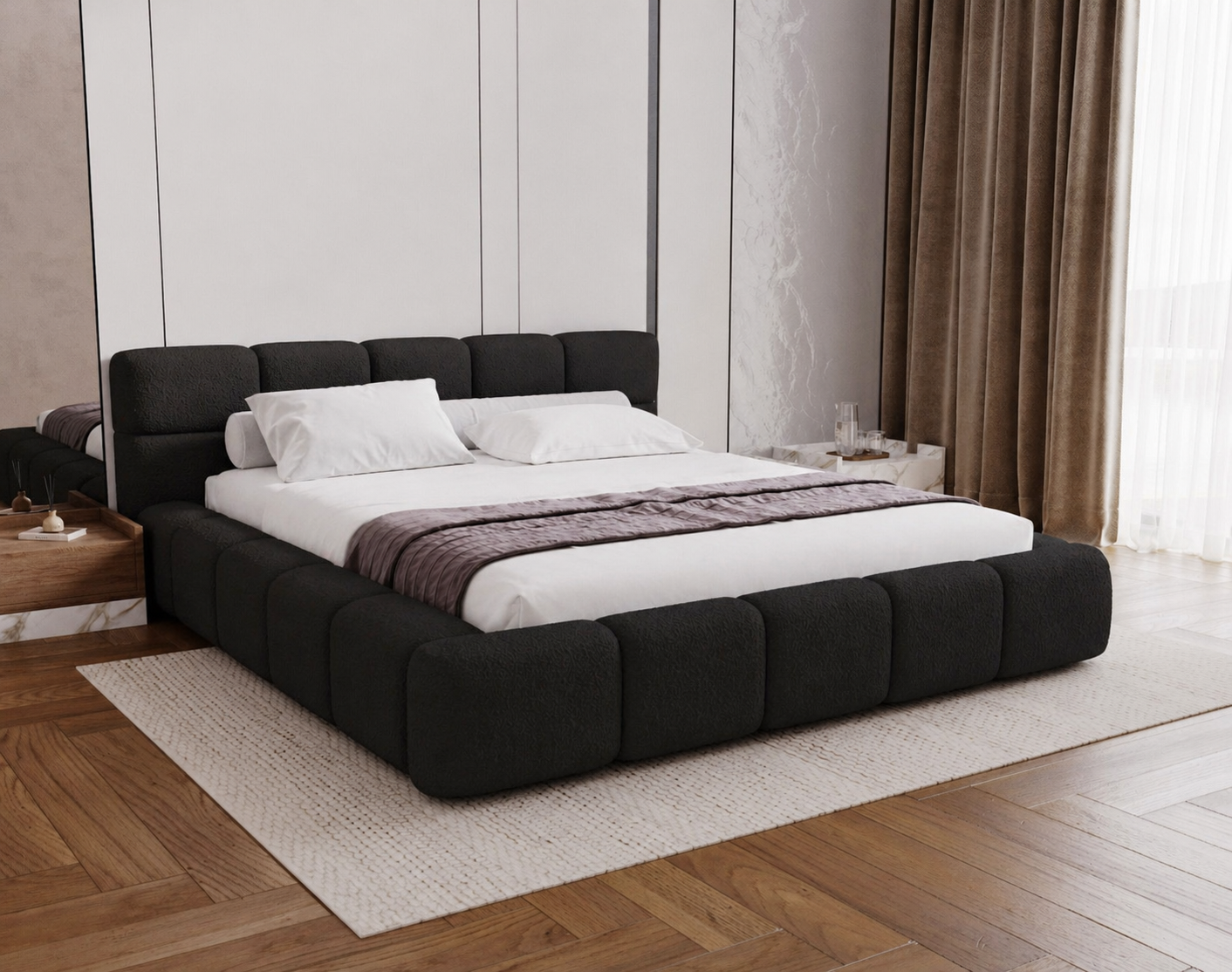 OP=OP Opberg Bed 160 x 200 - Zwart | Coco