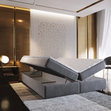 OP=OP Opberg Boxspring 180 x 220 - Grijs | Zonder Hoofdbord