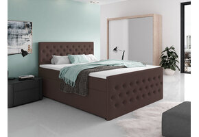 OP=OP Opberg Boxspring 180 x 200 - Velvet Taupe | Fondi - Incl. Voetbord