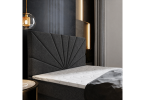 OP=OP Boxspring 160 x 200 - Antraciet | Sunny - Incl. Pocketvering + 30 cm Boxen