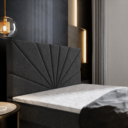OP=OP Boxspring 160 x 200 - Antraciet | Sunny - Incl. Pocketvering + 30 cm Boxen