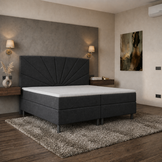 OP=OP Boxspring 160 x 200 - Antraciet | Sunny - Incl. Pocketvering + 30 cm Boxen
