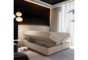 OP=OP Opberg Boxspring 200 x 200 - Beige | Zonder Hoofdbord