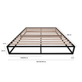 2dekans Bedframe Metaal 90 x 200 Zwart | Verpakking beschadigd