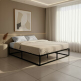2dekans Bedframe Metaal 90 x 200 Zwart | Verpakking beschadigd