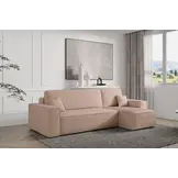 2dekans Opberg Slaapbank Ribstof Roze Karlo | Loungekussens ontbreken + Loungegedeelte kleurverschil - Copy