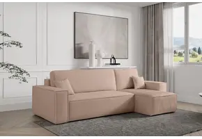 2dekans Opberg Slaapbank Ribstof Roze Karlo | Loungekussens ontbreken + Loungegedeelte kleurverschil