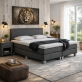 2dekans Boxspring 140 x 200 Antraciet + GRATIS Topmatras | Niet in originele verpakking