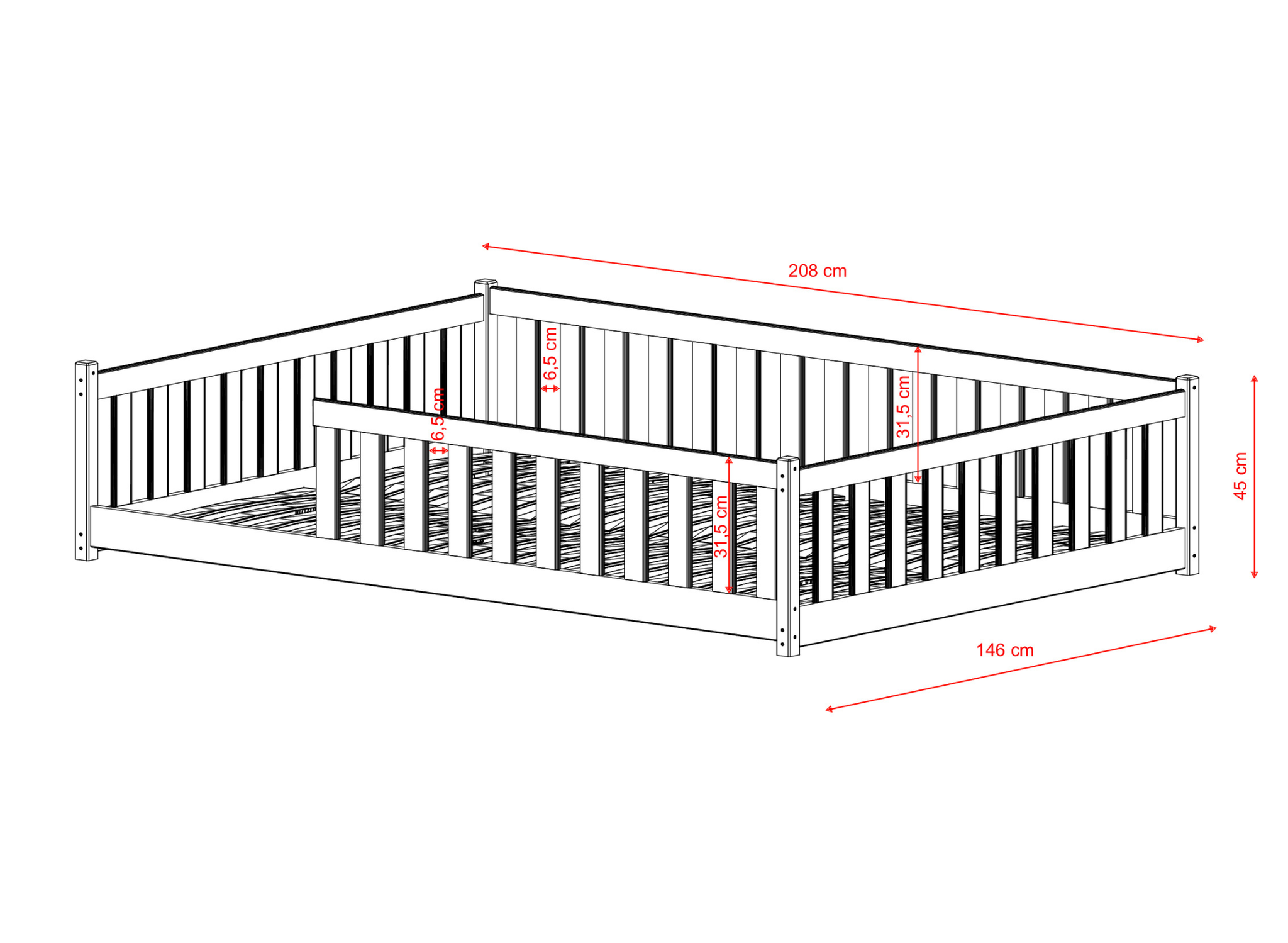 OP=OP Vloerbed 140 x 200 Naturel | Owen