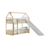 2dekans Stapelbed met Glijbaan 80 x 180 Naturel + GRATIS matrassen | Pleun | Schade onbekend