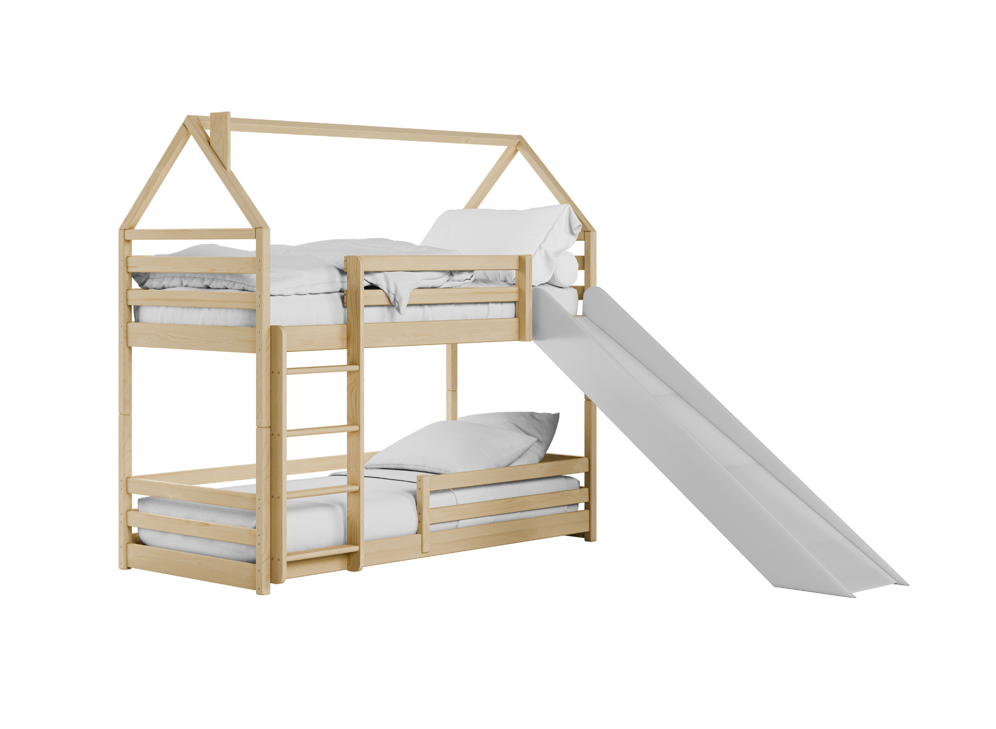 2dekans Stapelbed met Glijbaan 80 x 180 Naturel + GRATIS matrassen | Pleun | Schade onbekend
