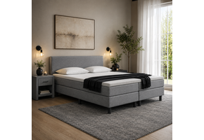 VOORDEELSET Boxspring 180 x 200 Grijs | Inclusief GRATIS Topmatras Koudschuim