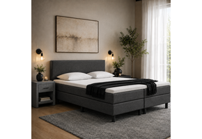 VOORDEELSET Boxspring 180 x 200 Antraciet | Inclusief GRATIS Topmatras Koudschuim