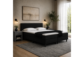 VOORDEELSET Boxspring 140 x 200 Zwart | Inclusief GRATIS Topmatras Koudschuim