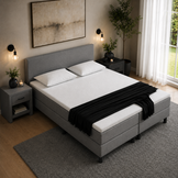 VOORDEELSET Boxspring 140 x 200 Zwart | Inclusief GRATIS Topmatras Koudschuim