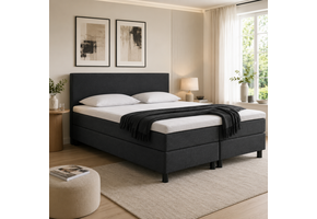 OP=OP Boxspring 140 x 200 - Antraciet | Incl. Luxe Pocketvering Boxen