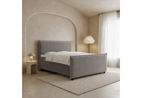 OP=OP Elektrische Boxspring 140 x 210 - Antraciet | Hoofd- en Voetbord Houston + Groot Matras