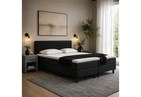 ACTIEDEAL Vaste Boxspring Basic 140 x 220 Skaileer Zwart | Groot matras