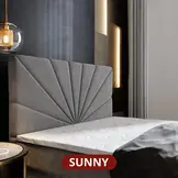 OP=OP Opbergboxspring 160 x 210 - Zwart | Hoofdbord Sunny + Verhoogde Opbergruimte