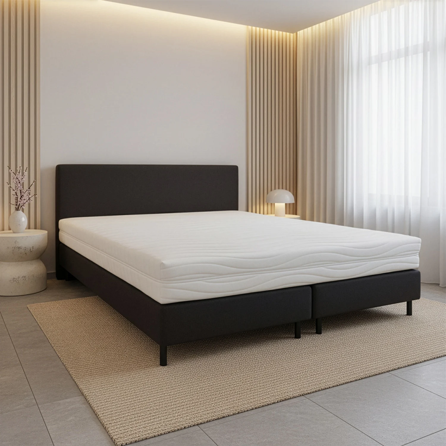 OP=OP Boxspring 160 x 210 - Antraciet | Groot Wit Matras