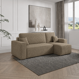 ACTIEDEAL (Slaap)bank - L-Hoekbank Karlo - Teddy Beige | Universeel - 3-zits met opbergruimte