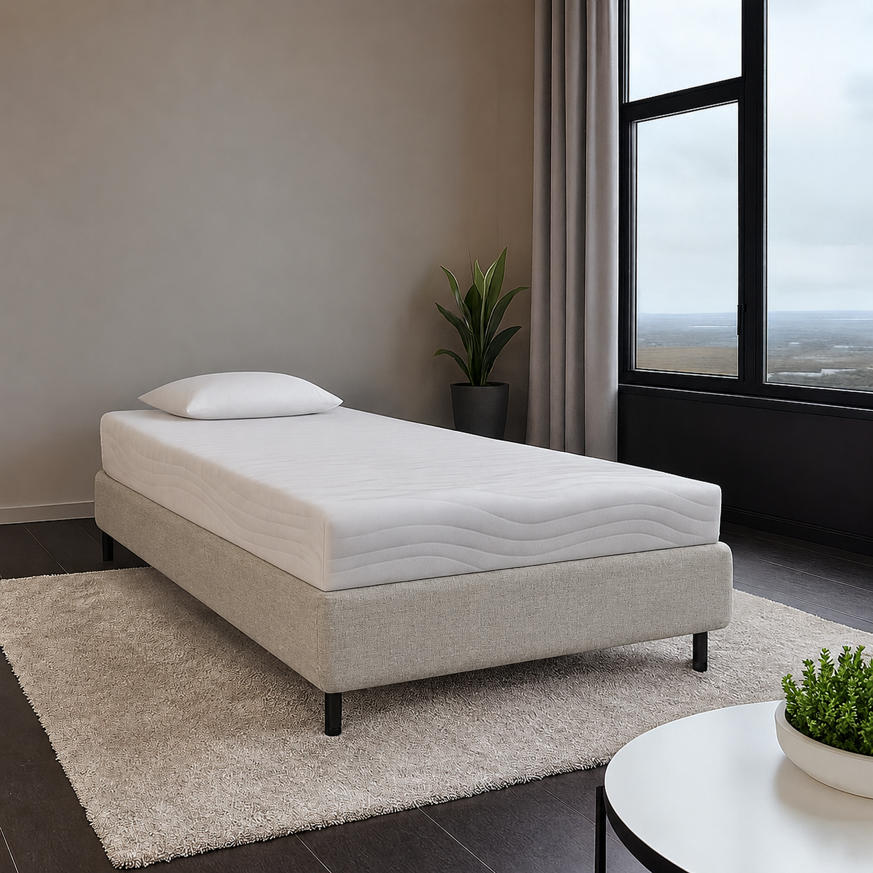 ACTIEDEAL Boxspring Student 120 x 200 - Naturel/Beige | Zonder Hoofdbord