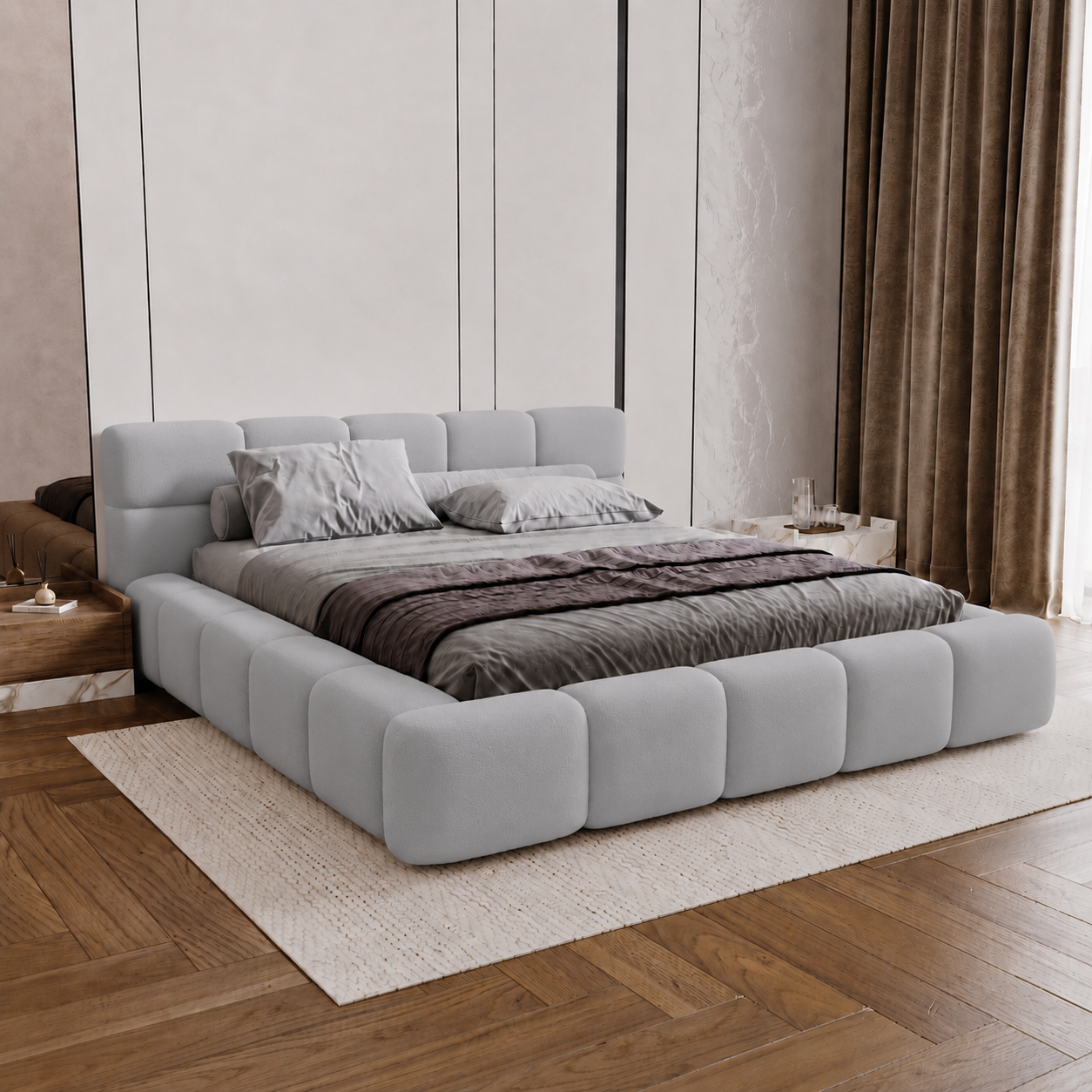 ACTIEDEAL Opbergbed 180 x 200 - Skai Grijs | Zonder Matras