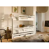 RETOURDEAL Stapelbed 90 x 200 Wit | Luuk (Niet in originele verpakking)