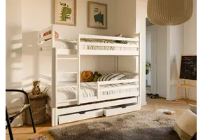 RETOURDEAL Stapelbed 90 x 200 Wit | Luuk (Niet in originele verpakking)
