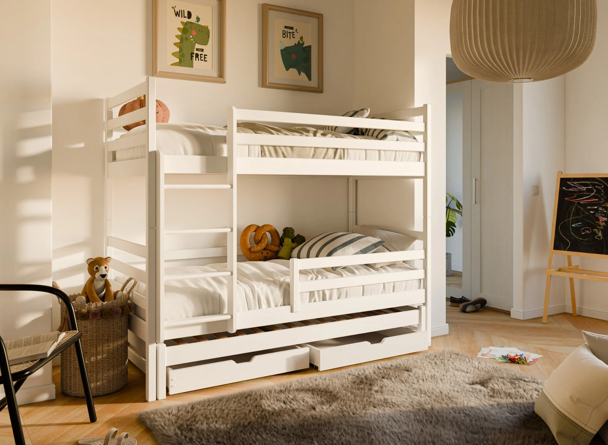 RETOURDEAL Stapelbed 90 x 200 Wit | Luuk (Niet in originele verpakking)