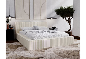 ACTIEDEAL Opbergbed 180 x 200 - Ribstof Creme | Zonder Matras