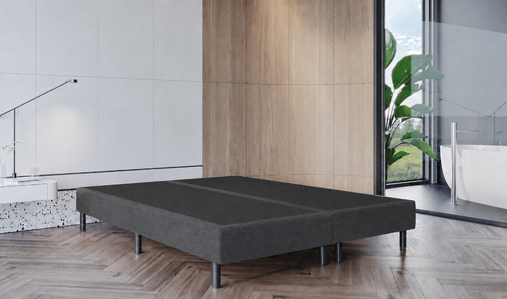 ACTIEDEAL Boxspring boxen 180 x 220 - Stof Antraciet | Harde boxen 20 cm