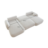 ACTIE Slaapbank met Opbergruimte Morris - U-Bank - Teddystof Creme