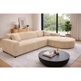 ACTIE L-Hoekbank Helsinki - Stof Donkerbeige | 3-Zits - Linkse uitvoering
