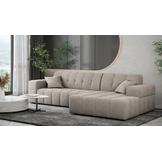 ACTIE Loungebank Belfast - Chenille Taupe | 3 Zits - Rechtse uitvoering