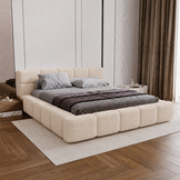 ACTIEDEAL Opbergbed 160 x 200 - Teddy Creme | Zonder Matras incl. Lattenbodem
