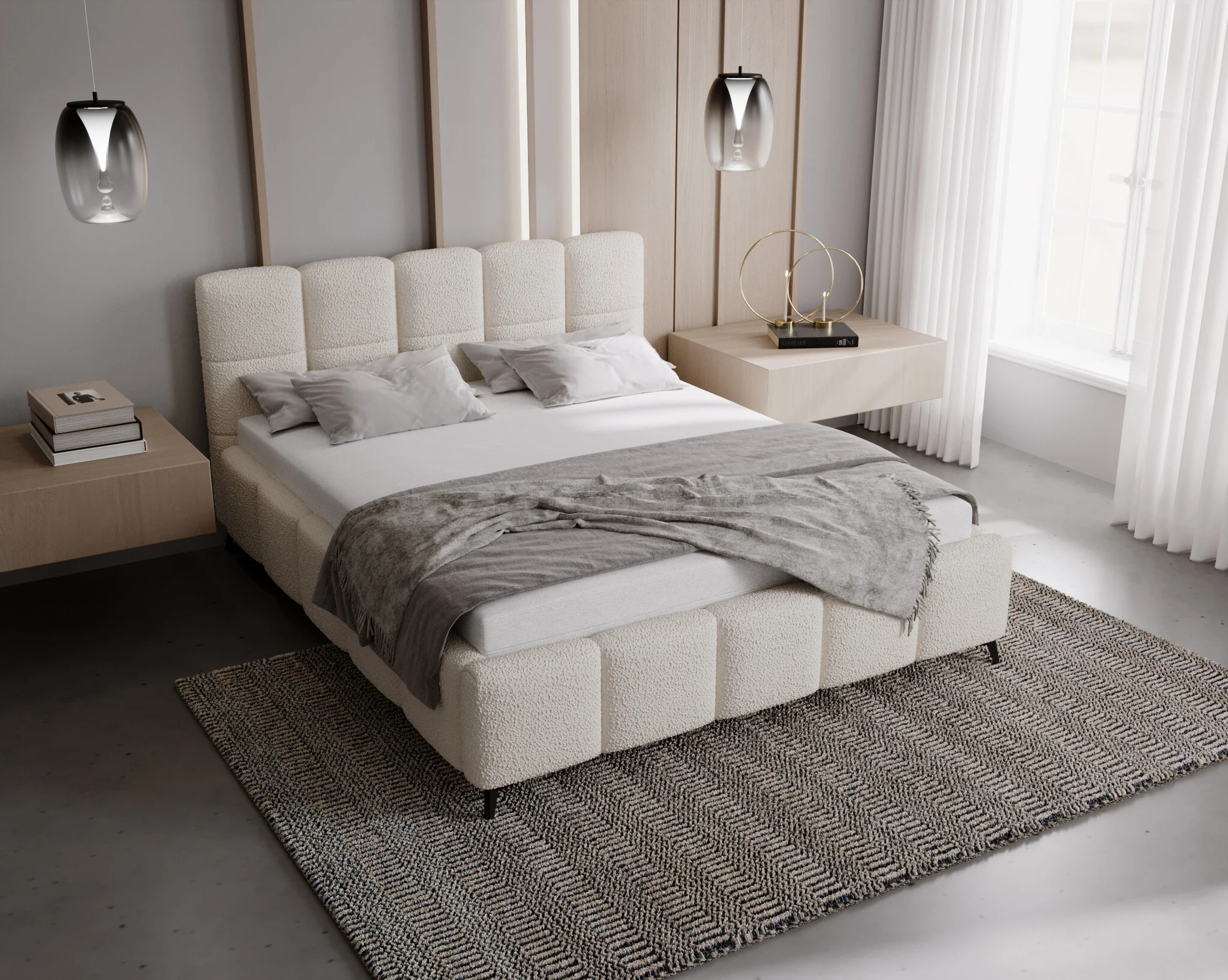 ACTIEDEAL Bedframe 160 x 200 - Naturel/Beige | Nola