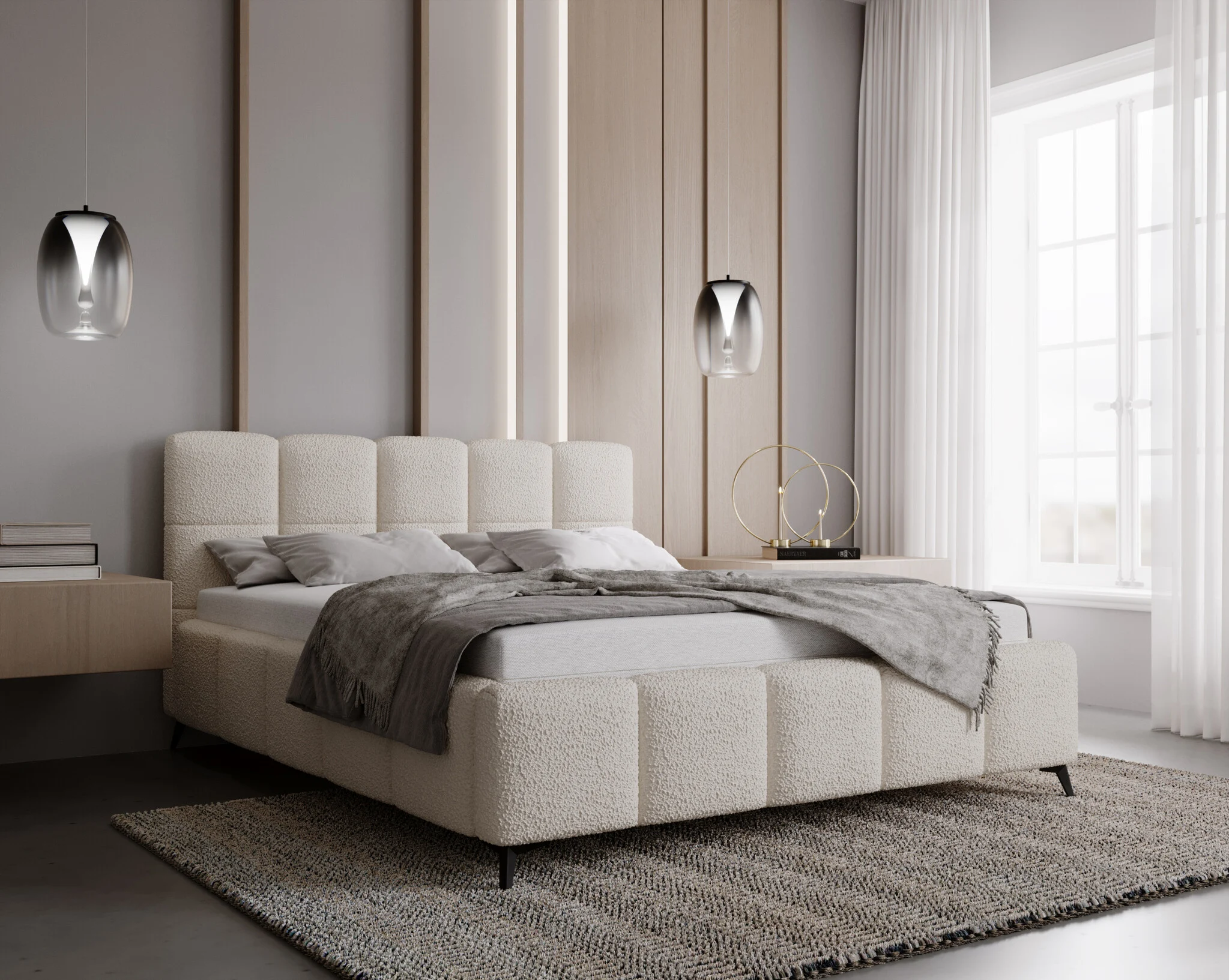 ACTIEDEAL Bedframe 160 x 200 - Naturel/Beige | Nola