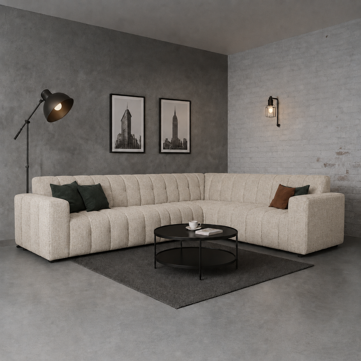 ACTIEDEAL Hoekbank Sara | Stof Ecru