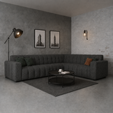 ACTIEDEAL Hoekbank Sara | Stof Antraciet