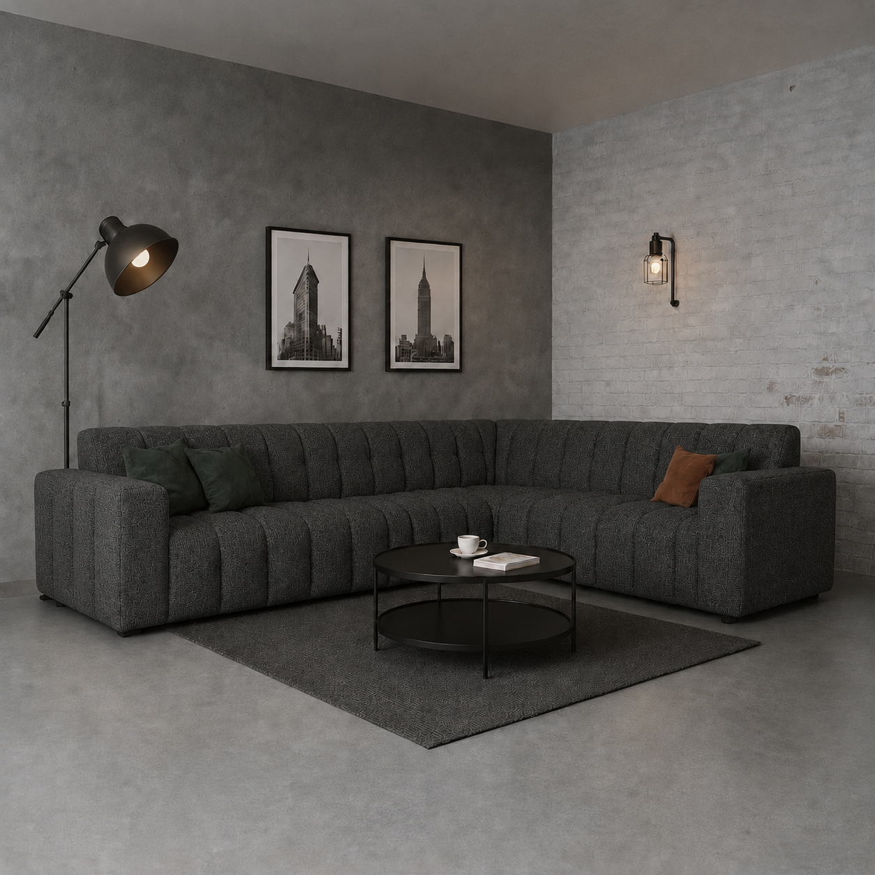 ACTIEDEAL Hoekbank Sara | Stof Antraciet