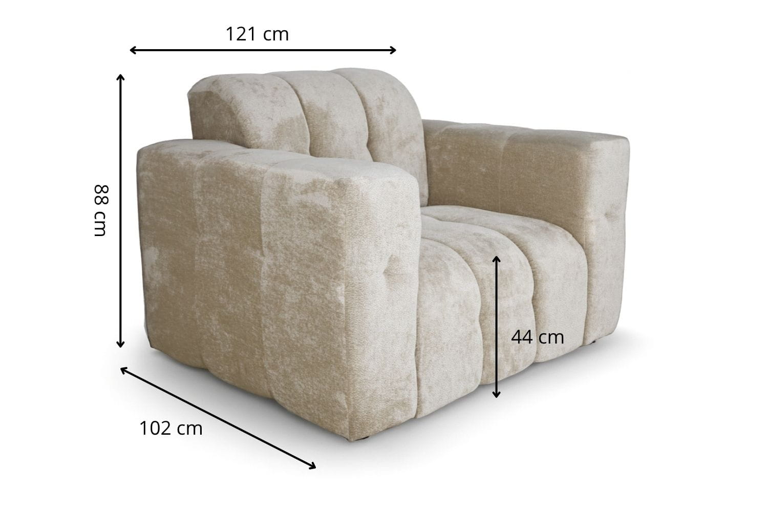 ACTIEDEAL Fauteuil Sara | Stof Antraciet