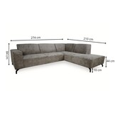 ACTIEDEAL Hoekbank Mara | Rechts | Stof Grijs
